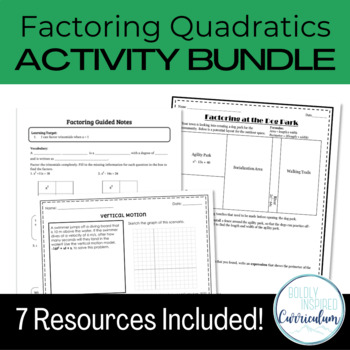 Factoring and Solving Quadratic Equations Unit Bundle | TPT