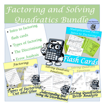 Preview of Factoring and Solving Quadratics Bundle