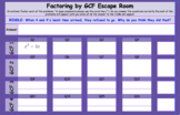 Factoring by GCF Escape Room Google Sheets Self-Checking!