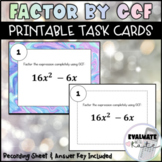 Factoring by GCF Printable Task Cards Activity