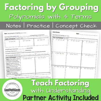Preview of Factoring by Grouping Bundle | Teach Factoring by Grouping with Activity