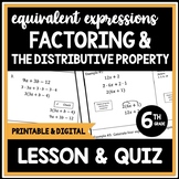 Factoring & the Distributive Property, 6th Grade Algebra L