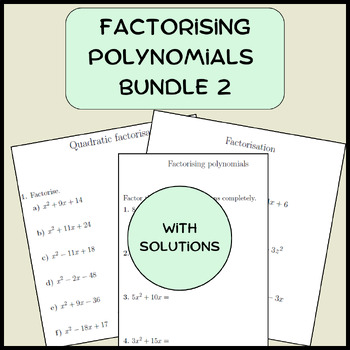 Preview of Factorising polynomials Bundle 2