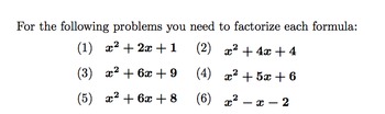 Preview of Factorization of Quadratic Formulas Problems