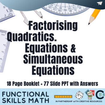 Preview of Factorizing quadratics solving linear simultaneous equation