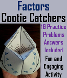Factors Activity 3rd 4th 5th Grade Cootie Catcher Foldable