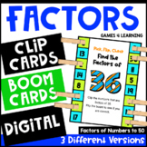 Factors Activity - Clip Cards, Math Boom Cards, Easel - Fa