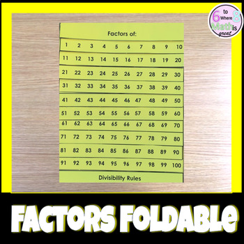 Preview of Factors Foldable 1-100
