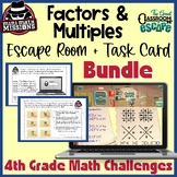 Factors & Multiples 4th Grade Math Task Cards & Digital Es