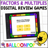 4th Grade Factors & Multiples Digital Math Review Games Ba