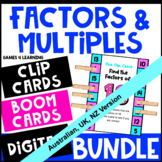 Factors & Multiples Bundle: Boom Cards, Clip Cards, TpT Di