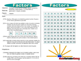 Factors:  Multiples, Factors, Composites and Primes Game