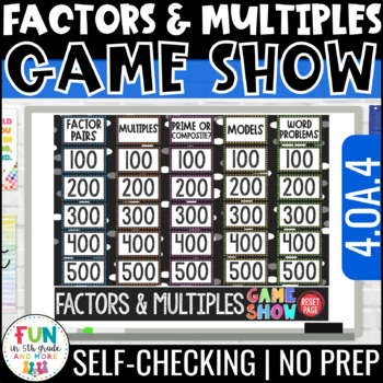 Preview of Factors & Multiples Game Show - 4th Grade Math Review Game 4.OA.4