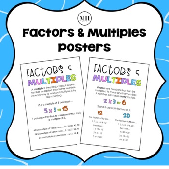 Factors & Multiples Posters by Miss H | TPT