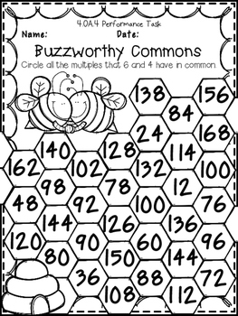 Factors, Multiples, Prime & Composite Numbers 4th Grade Printables 4.OA.4
