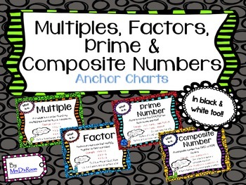 Preview of Factors, Multiples, Prime & Composite Numbers Anchor Charts