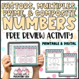 Factors Multiples Prime and Composite Number Review