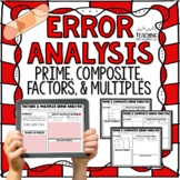 Factors Multiples Prime and Composite Numbers Error Analysis