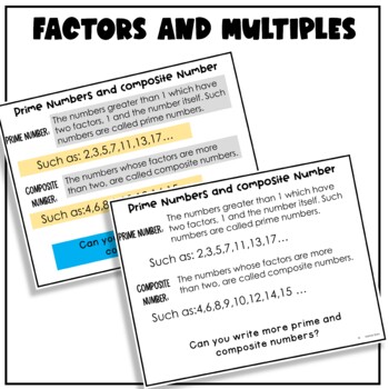 Factors Multiples Prime and Composite Numbers Worksheets | TpT
