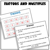 Factors Multiples Prime and Composite Numbers Worksheets