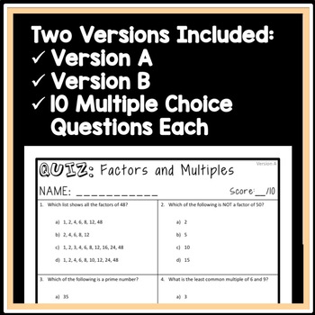 Factors And Multiples Worksheet For Grade 4 With Answers - slideshare