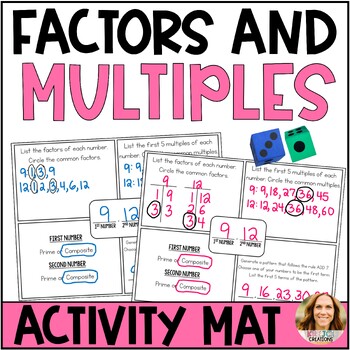 Preview of Factors and Multiples, Prime and Composite Numbers EDITABLE Activity Mat