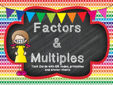 Factors & Multiples task cards with QR codes, printable, etc.