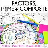 Factors, Prime and Composite Numbers Math Doodle Wheel