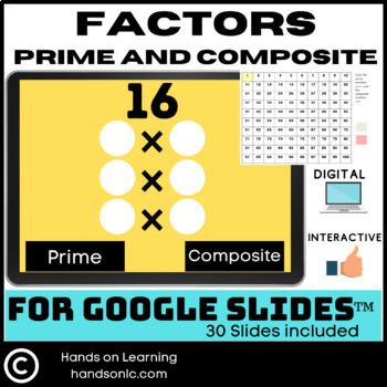 Preview of Factors Prime or Composite Numbers for Google Slides