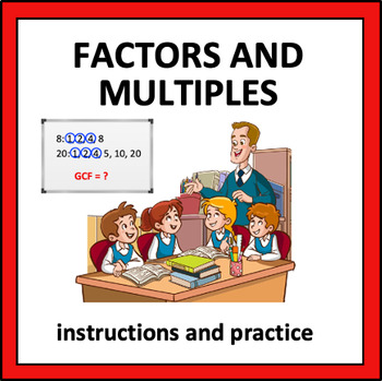 Preview of Factors and Multiples - instructions and practice