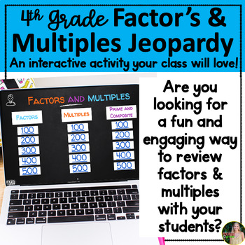 Preview of Factors and Multiples Jeopardy Review Game | 4th Grade