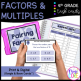 Factors and Multiples - 4th Grade Math Task Cards - Print 