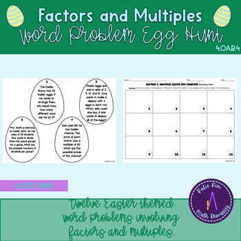 Preview of Factors and Multiples: A Word Problem Easter Egg Hunt