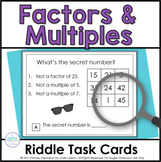Factors and Multiples Task Card Activities - 4th Grade Mat