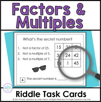Preview of Factors & Multiples Critical Thinking Activity - Math Enrichment Riddles & Game