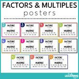 Factors and Multiples Anchor Charts | Multiplication Math Posters