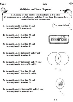 Preview of Factors and Multiples Bundle 12 Worksheets