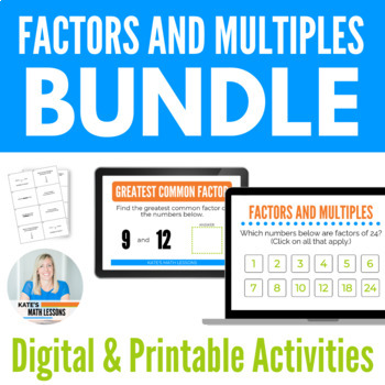 Preview of Factors and Multiples Bundle with GCF and LCM