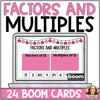 Preview of Factors and Multiples, Prime and Composite Number Boom Cards - 4th Grade Review
