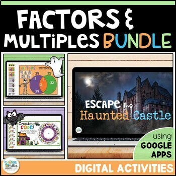 Preview of Factors and Multiples GCF & LCM Digital Google Activities & Escape Room BUNDLE