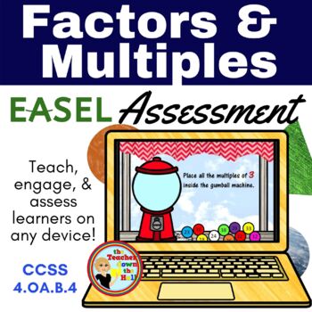 Preview of Factors and Multiples Easel Assessment - Digital Multiplication Activity