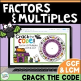 Factors and Multiples GCF and LCM Crack the Code Digital F