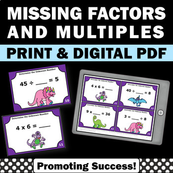 Preview of Missing Factors Multiples Multiplication Practice 3rd Grade Facts Review Center