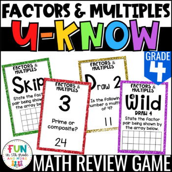 Preview of Factors and Multiples Game: U-Know | Review 4th Grade Math {4.OA.4}