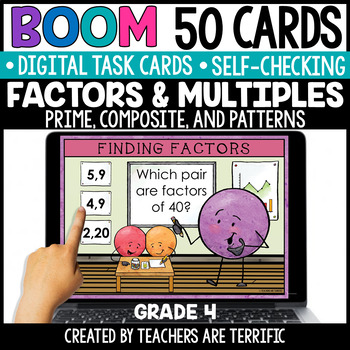 Preview of Factors and Multiples Grade 4 Boom Cards - Digital
