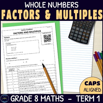 Factors and Multiples Lesson Worksheets FREEBIE - Grade 8 Maths Term 1 ...