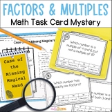 Factors and Multiples Math Task Card Mystery - Prime and C