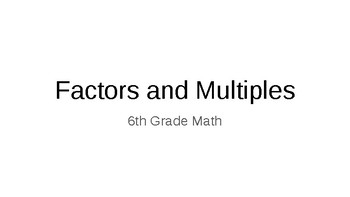 Preview of Factors and Multiples Notes