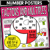 Factors and Multiples Number Posters Bright and Bold Theme