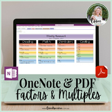 Factors and Multiples OneNote & PDF Worksheets
